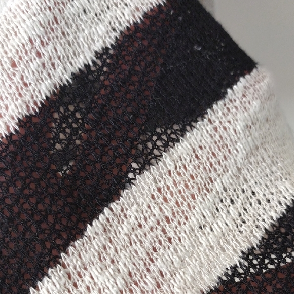 Bobeau Black and Cream Striped Cardigan - Picture 16 of 16